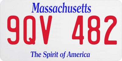 MA license plate 9QV482