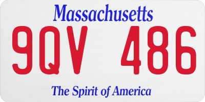 MA license plate 9QV486