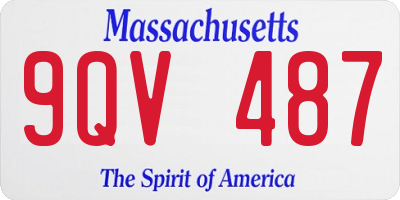 MA license plate 9QV487