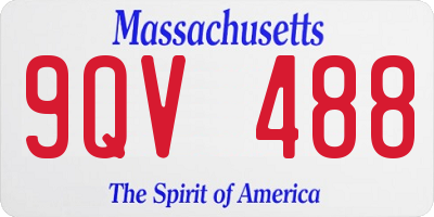 MA license plate 9QV488
