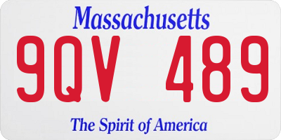 MA license plate 9QV489
