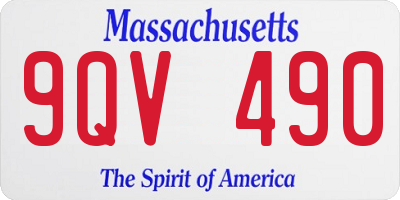 MA license plate 9QV490