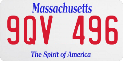 MA license plate 9QV496