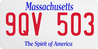 MA license plate 9QV503