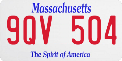 MA license plate 9QV504