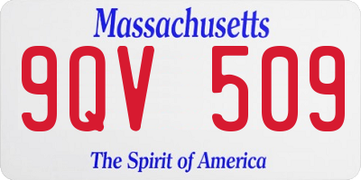 MA license plate 9QV509