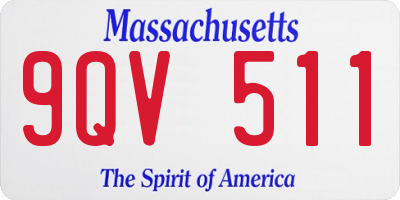 MA license plate 9QV511