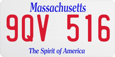 MA license plate 9QV516