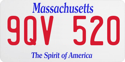 MA license plate 9QV520