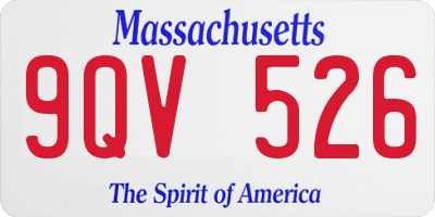 MA license plate 9QV526