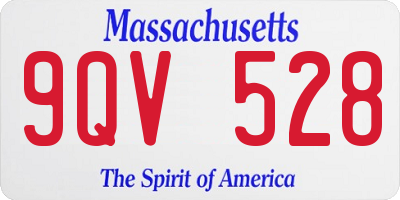 MA license plate 9QV528