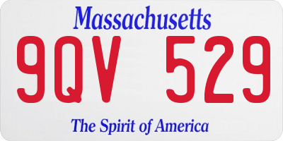 MA license plate 9QV529