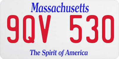 MA license plate 9QV530