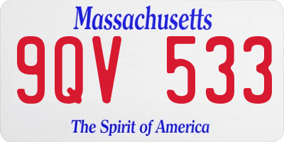 MA license plate 9QV533
