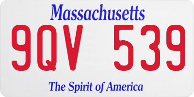 MA license plate 9QV539