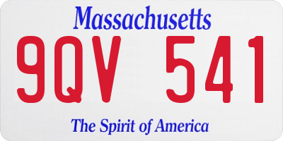 MA license plate 9QV541
