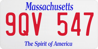 MA license plate 9QV547