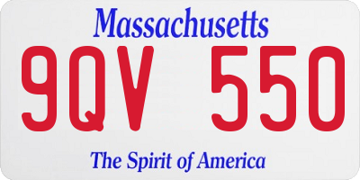 MA license plate 9QV550