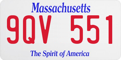 MA license plate 9QV551