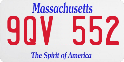 MA license plate 9QV552