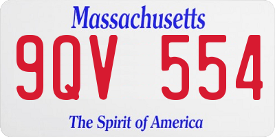 MA license plate 9QV554