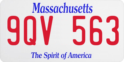 MA license plate 9QV563