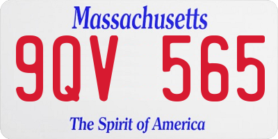 MA license plate 9QV565