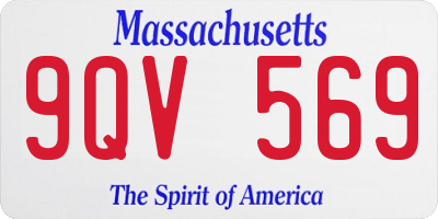 MA license plate 9QV569