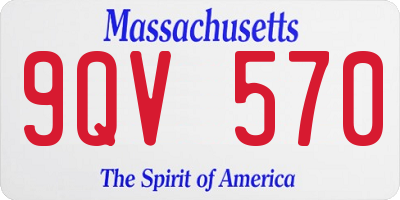 MA license plate 9QV570