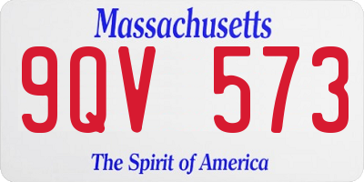 MA license plate 9QV573