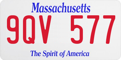 MA license plate 9QV577