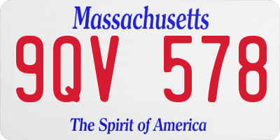 MA license plate 9QV578