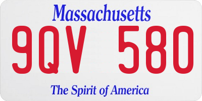 MA license plate 9QV580