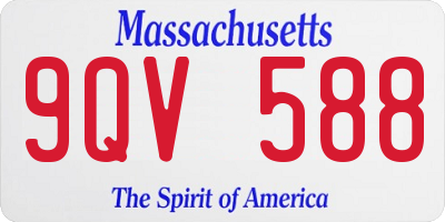 MA license plate 9QV588