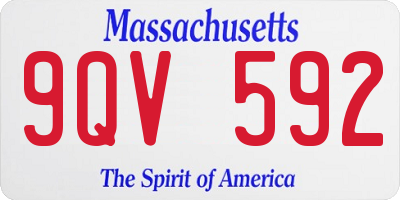 MA license plate 9QV592