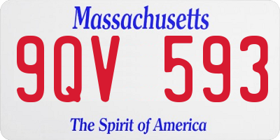 MA license plate 9QV593