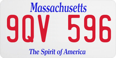 MA license plate 9QV596