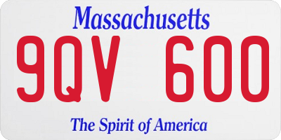 MA license plate 9QV600