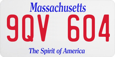 MA license plate 9QV604