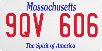 MA license plate 9QV606