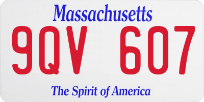 MA license plate 9QV607