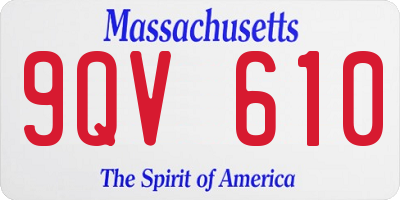 MA license plate 9QV610