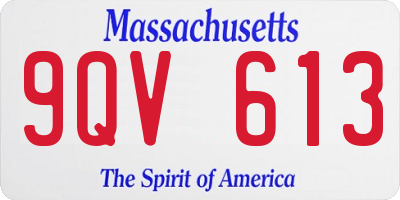 MA license plate 9QV613