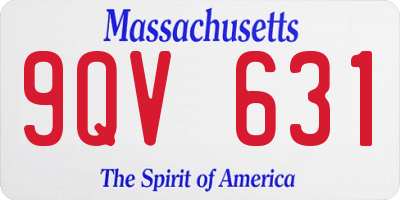 MA license plate 9QV631