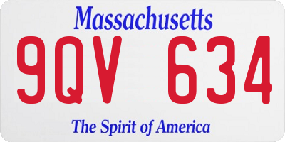 MA license plate 9QV634
