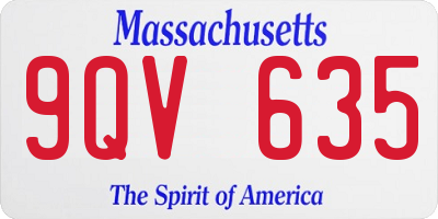 MA license plate 9QV635