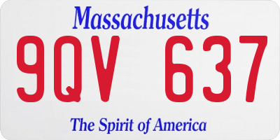 MA license plate 9QV637