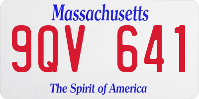 MA license plate 9QV641