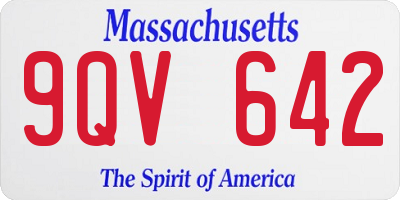MA license plate 9QV642