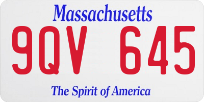 MA license plate 9QV645